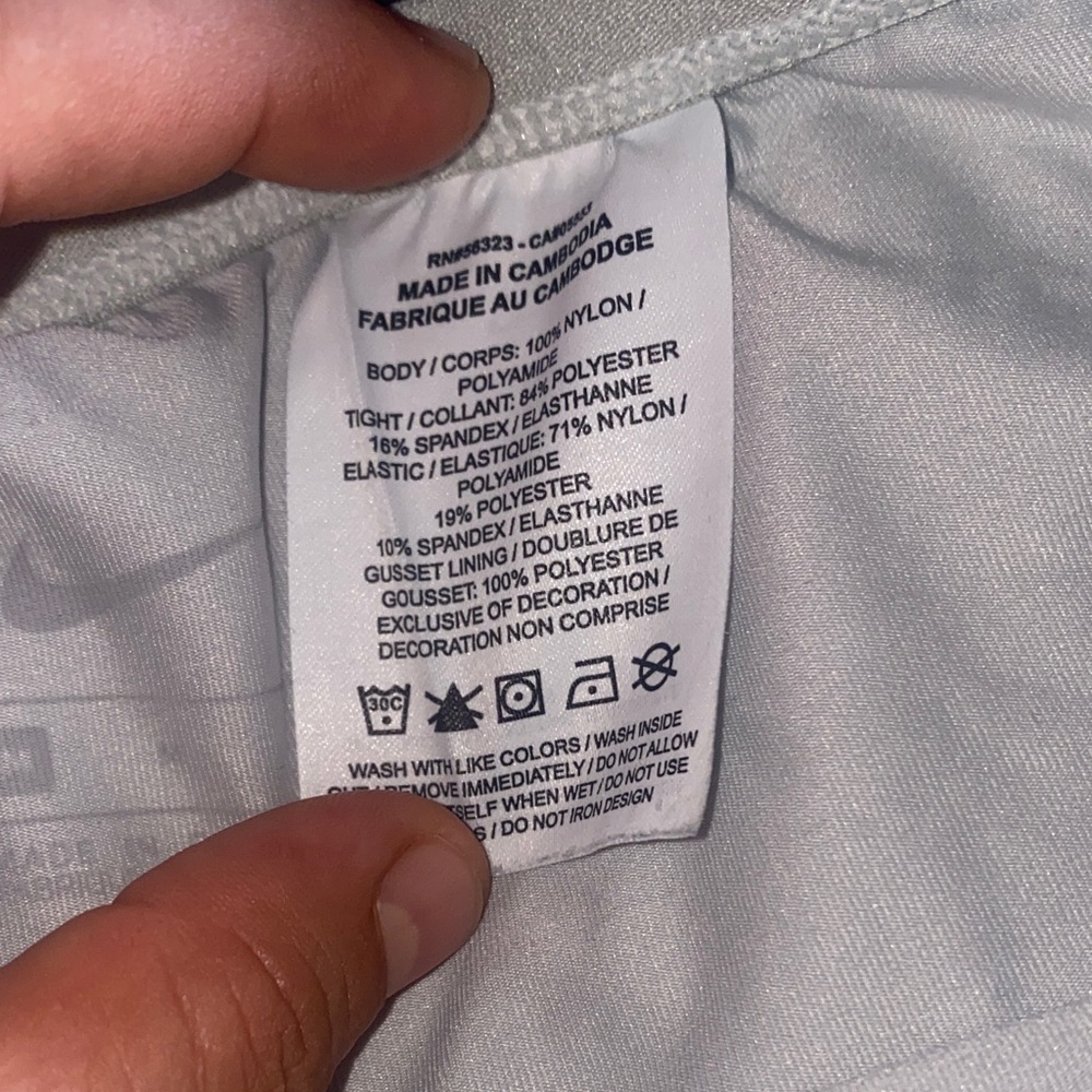 Nike Women's Light Gray Shorts with black Swoosh - Picture 3 of 11